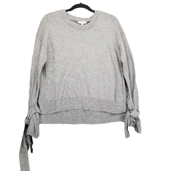 Madewell Sweaters - Madewell Sweater Womens Small Gray Crew Neck Tie Wrist Crew Neck Pullover